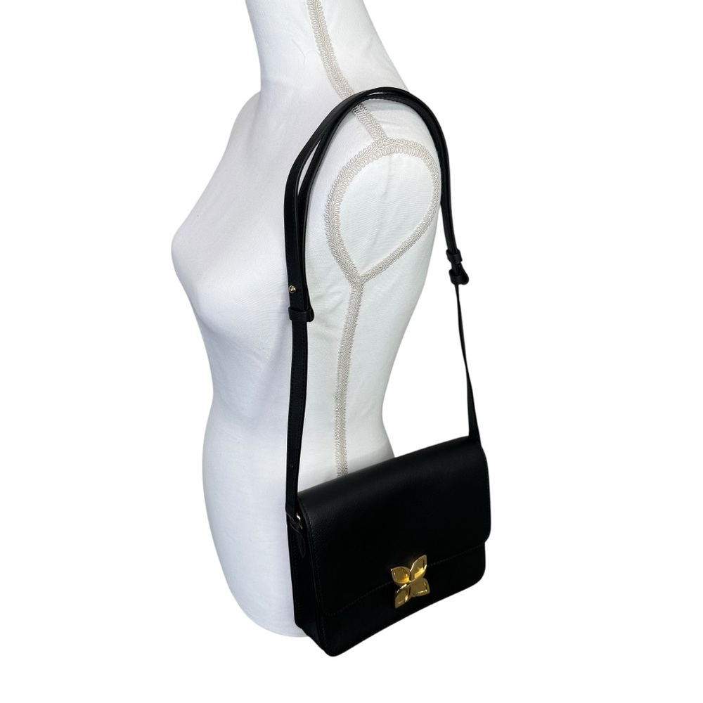 NEW Fleuron Hortensia Shoulder Bag in Black Noir - Picture 12 of 13